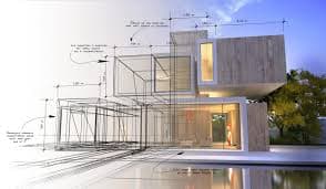 Architectural design presentation for a building project
