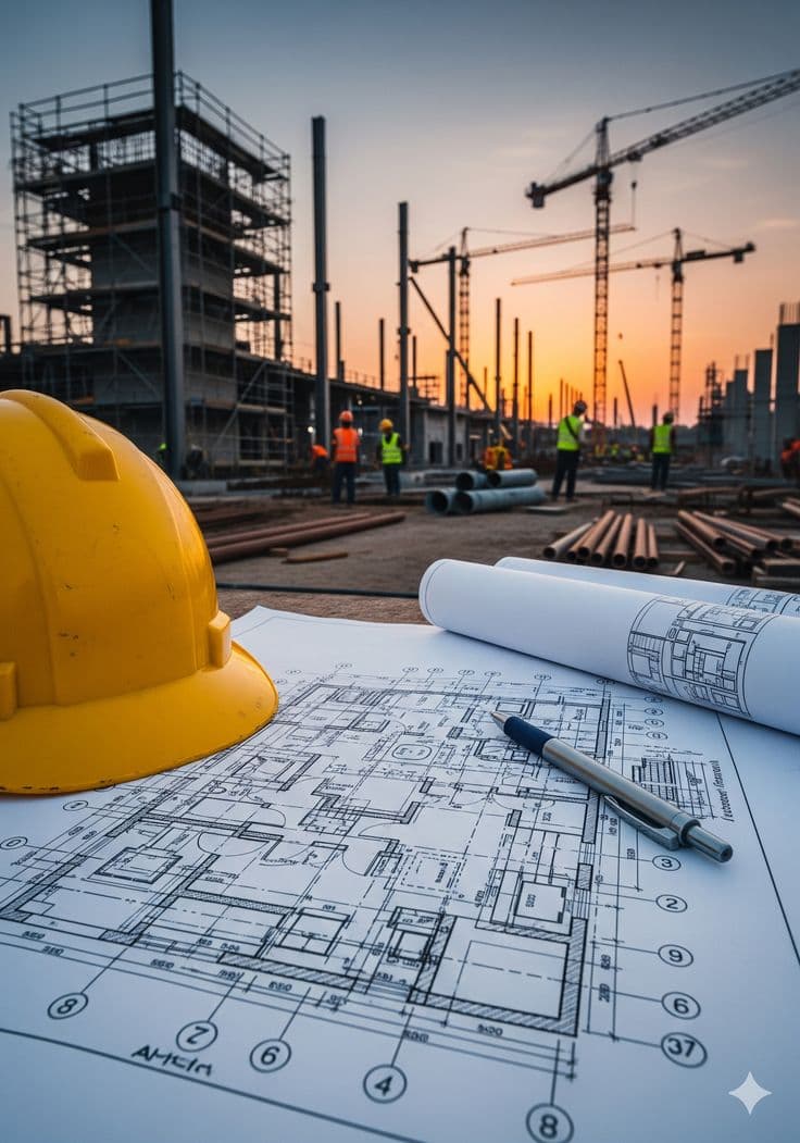Building documentation under review for a property project