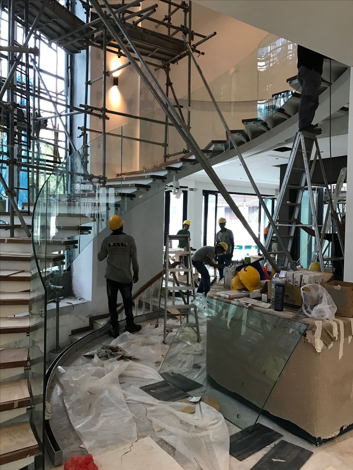 Building renovation project during construction